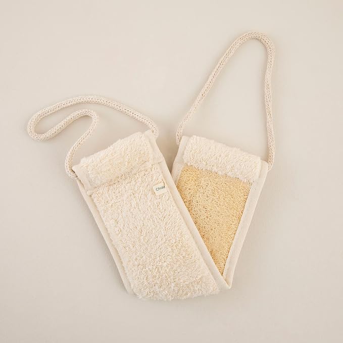 Chakra Fiber Exfoliating Back Scrubber Mitt - Deep Cleansing Massage Glove for Soft Skin, Essential Bath and Spa Accessory