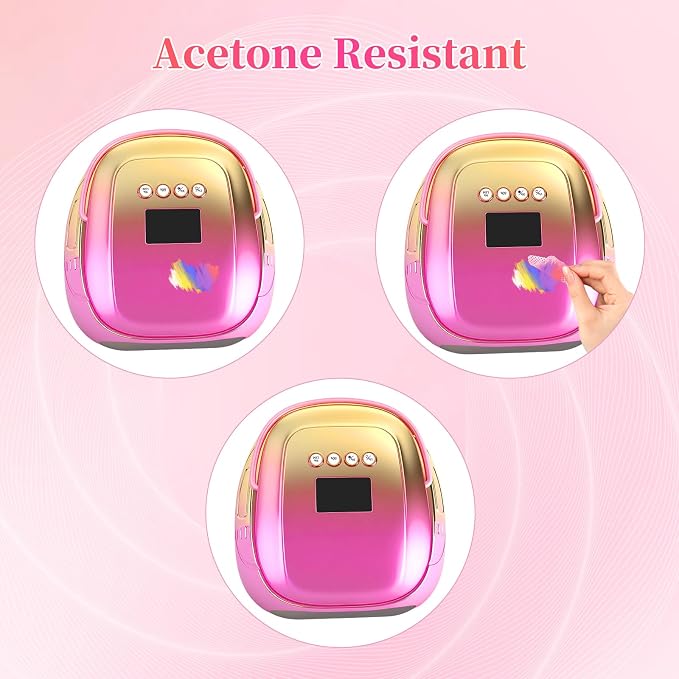 126W Rechargeable UV LED Nail Lamp, Portable Cordless Nail Dryer with Auto Sensor and 4 Timer Settings, Professional Curing Lamp for Gel Polish and Salon (Plating Gold)