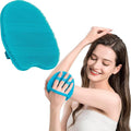 1 Pack Pure Silicone Food-Grade Body Brush Shower Cleansing Scrubber | Gentle Exfoliating Glove Soft Bristles (Blue)