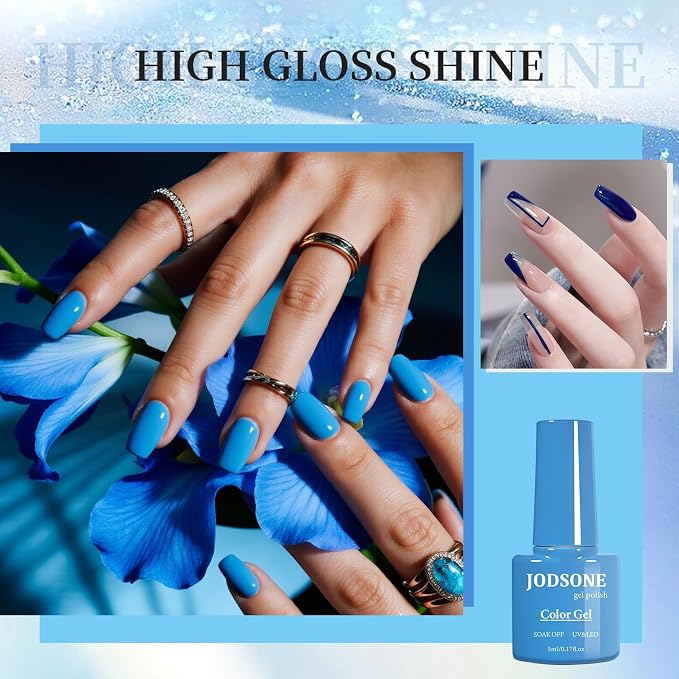 JODSONE Same Color Same Bottle 36 Colors Gel Nail Polish with U V Light Soak Off Glitter Base Top Matte Coat Manicure Salon Home DIY