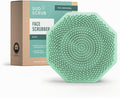 Sud Scrub® Antimicrobial Silicone Face Scrubber, 1 Pack, Gentle Face Exfoliator for Sensitive Skin, Eco Friendly Facial Cleansing Brush, Exfoliating Face Brush for Men and Women (Mint)