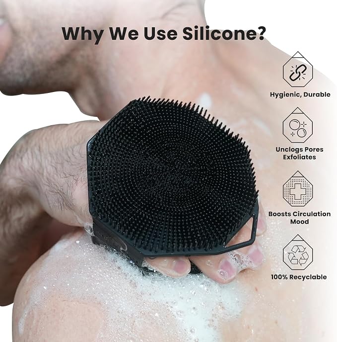 Body Scrubber & Back Scrubber - Black