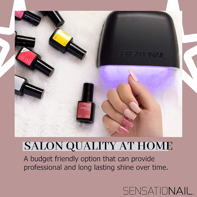 Sensationail Gel LED Nail Lamp, At Home Nail Polish, Fast Curing, Smart Sensor, Chrome Finish, Durable Cord, Salon Quality, 30 Seconds, Automatic Curing Manicures, Ideal for Beginners, 1 Count