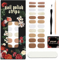 Nail Polish Strips - No UV Lamp Needed (Sepia Tone Brown) | 22 Pcs Salon Quality Gel Nail Stickers - Long Lasting Wraps Easy Application and Removal