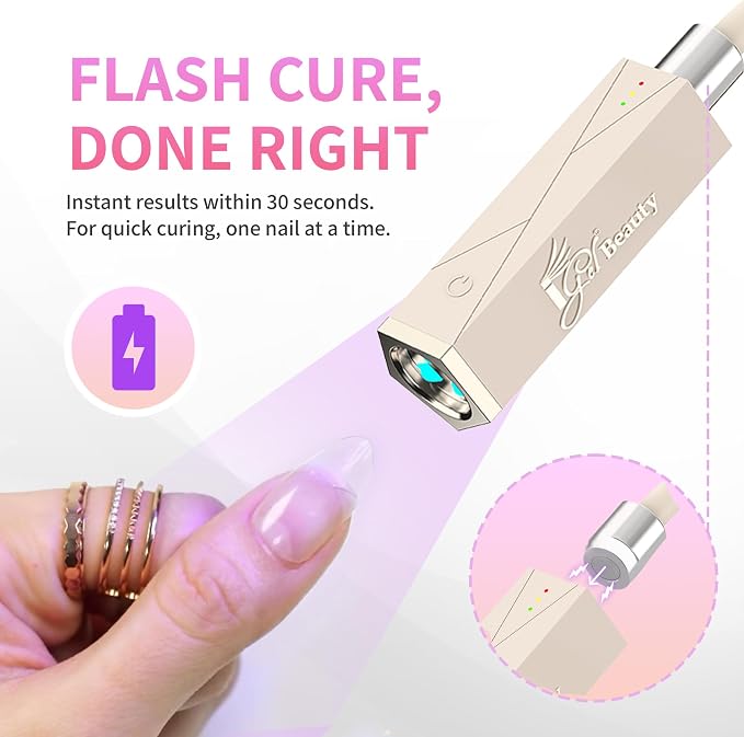 iGel Beauty PRO-X Mini LED Nail Lamp – Portable USB-C Rechargeable Flash Cure Light, Flexible Multi-Arm Design, Hands-Free Sensor, Cordless Nail Curing Lamp