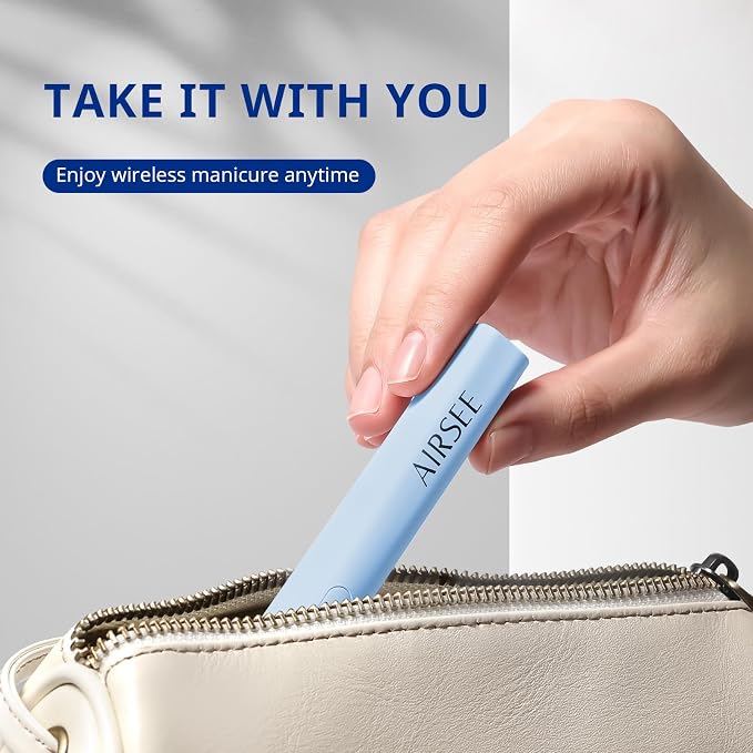 AIRSEE Mini Portable Handheld UV Light for Gel Nails, Home & Travel,Blue | 2 Timers & Rechargeable,Cordless Nail Lampsfor Rhinestone Glue Decoration,Gel Nail Strips