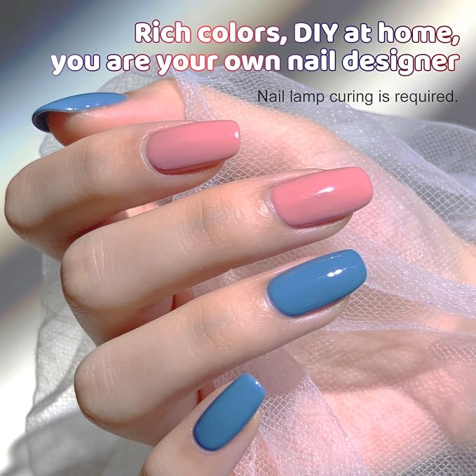 JODSONE 32 Colors Gel Nail Polish Kit with Base Coat Matte Glitter Top Coat Soak Off Manicure Tools Manicure Salon DIY at Home