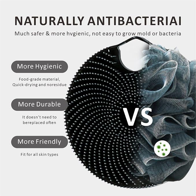 Soft Silicone Body Scrubber with 2pack Silicone Face Scrubber for Shower,Exfoliating Body Scrubber for Sensitive Skin,Silicone Body Brush Face Cleansing Brush for Pore Cleaning,Skin Care