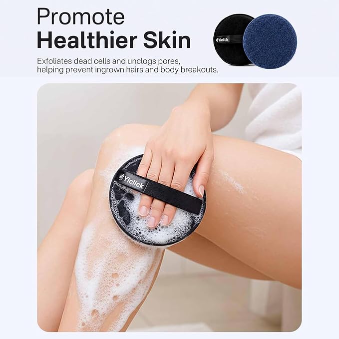 Exfoliating Body Scrubber (2 Pack), Body Exfoliator Scrubber, Exfoliating Sponge for Shower Bath, Shower Loofah Luffa Lufa with Handle, Dead Skin Exfoliator for Body Scrub, Men Women