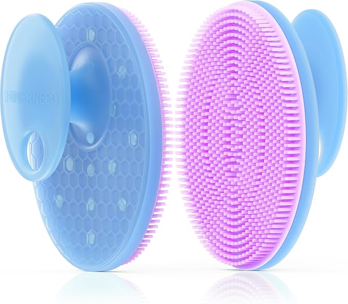 INNERNEED Magnetic Silicone Facial Cleansing Brush Face Scrubber, Purple | Food-grade Silicone Face Scrub Brush Gentle Exfoliating, Hygienic, Durable for All Skin Types