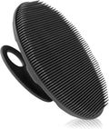 INNERNEED Silicone Body Cleansing Brush Exfoliating Scrubber, Black | Gentle Massage, Deep Clean, Hygienic Shower Scrub Brush Soft Bristles for All Skin Types, Easy to Hold