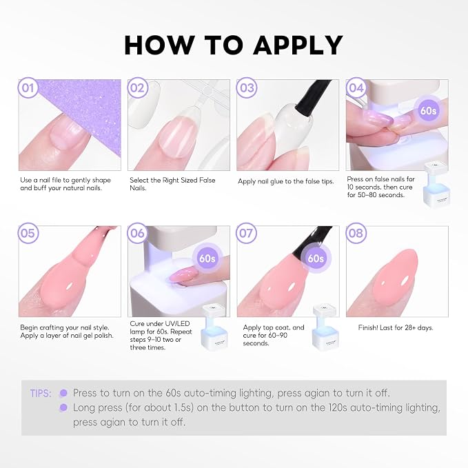 PEACECOLOR Mini U V Light for Gel Nails U V Nail Lamp Nail Dryer 2 Timer Modes Fast Curing LED Nail Lamp for Gel Nail Polish Home Salon DIY Gifts for Women