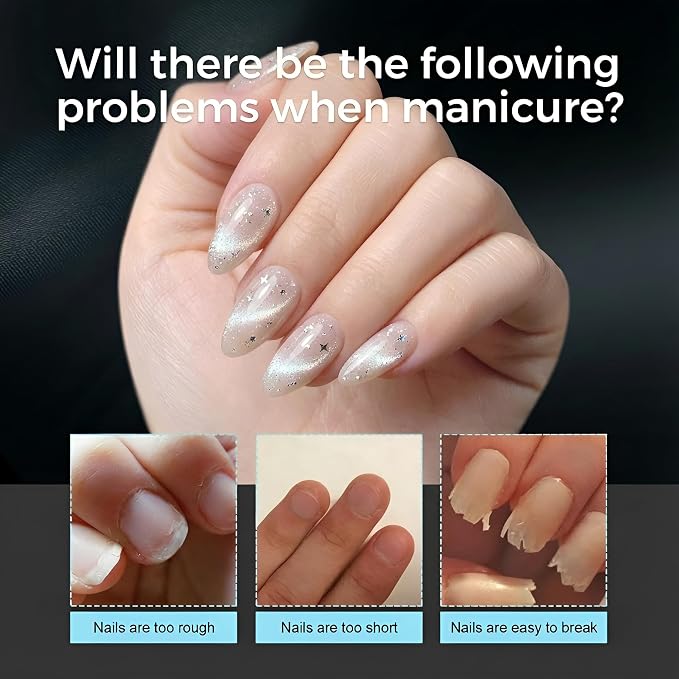 TOMICCA Short Almond Nail Tips 15 Sizes Gel Nail Tips 240Pcs Almond Nails | Clear Press On Nails, Full Cover Pre-shaped Nail Extension Tips, Acrylic Fake Short Nails for Home DIY Nail Salon & Wedding