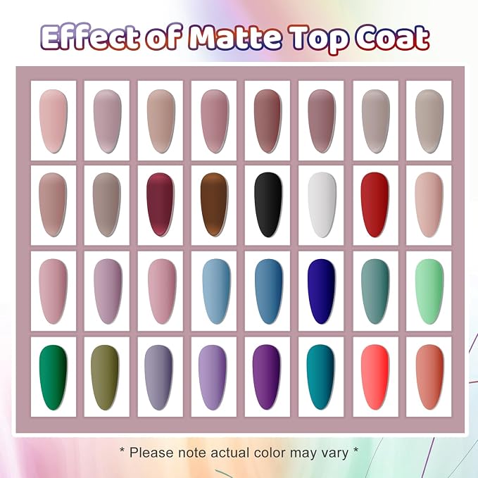 JODSONE 32 Colors Gel Nail Polish Kit with Base Coat Matte Glitter Top Coat Soak Off Manicure Tools Manicure Salon DIY at Home