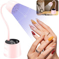 2 in 1 UV LED Nail Lamp for Gel Nails Polish, Flash Cure 27W Cordless Gooseneck Mini Nails Light, Quick Dryer with Timers Smart Sensor Ambient Lighting, Home DIY & Professiona