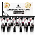 Nail Glue for Press On Nails 6ml x 6Pcs, No UV Light Semi Solid Nail Glue | Super Strong Glue Mini Tubes Quick Drying Gel Long Lasting for Fake Acrylic Nails