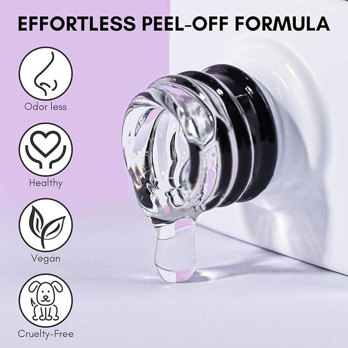 Makartt Peel Off Gel Base Coat 15ml, Easy Removal for Practice | Clear, No Soaking or Filing, Damage-Free for Weak & Thin Nails, UV/LED Lamp Needed, Beginner-Friendly Peelable Base