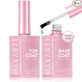 Makartt Hema-Free Gel Top and Base Coat Set: 2 PCS 15ml No Wipe | Upgraded Mild Formula Diamond-Shine Long-Lasting Base and Top Coat Gel Nail Polish Soak Off UV LED Lamp Home DIY Gift