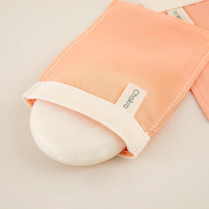 Chakra Silk Face Scrub Shower Gloves Set of 3 - Pure Silk Exfoliating Glove Mitt - Gentle Pores Cleansing & Soft Massage Face Exfoliator Scrubber - White Standard Size