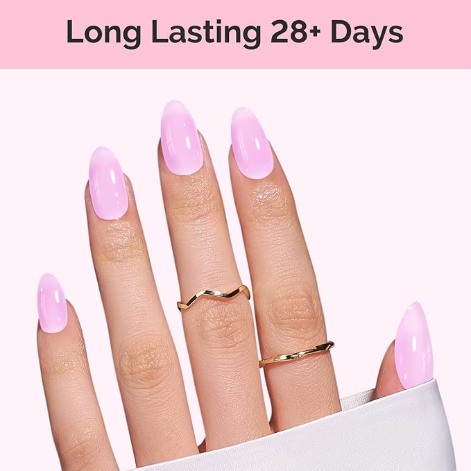 MelodySusie Jeweliver Gel Nail Polish, 0.5Fl Oz Pink Puprle Jelly Gel Polish Sheer Translucent Nude Soak Off UV LED Light Cure Spring Summer Colors Manicure Nail Art DIY at Home JM07