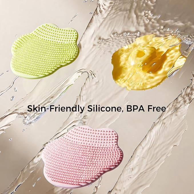 3 Pack Cute Soft Baby Bath Brush, Cradle Cap Brush, Silicone Scalp Massage Brush, Head Scrubber Baby Bath Essential for Dry Skin, Cradle Cap Treatment and Eczema, Exfoliating (Cat Paw)