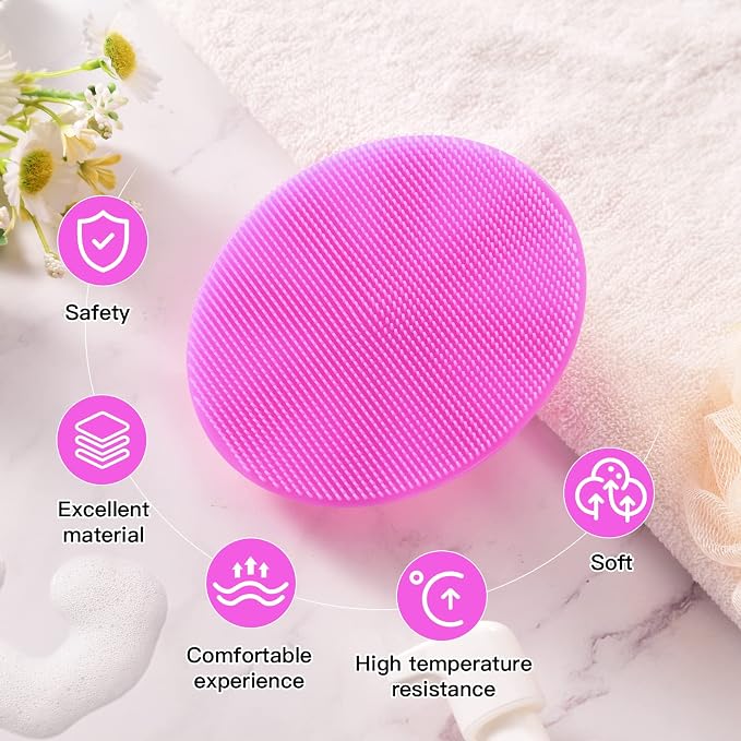 INNERNEED Silicone Body Cleansing Brush Exfoliating Scrubber, Purple | Gentle Massage, Deep Clean, Hygienic Shower Scrub Brush Soft Bristles for All Skin Types, Easy to Hold