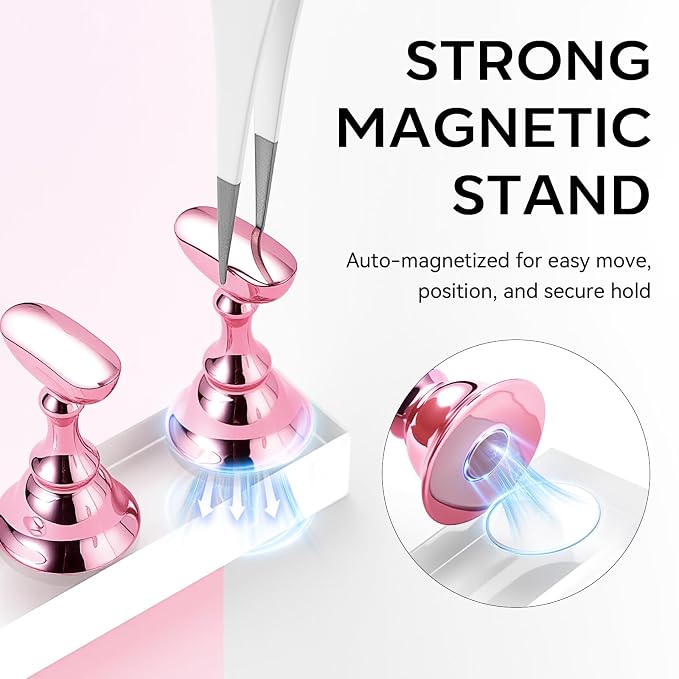 Makartt Nail Stand: Press On Nails Stand Display Practice Art Magnetic Fake Nail Holder for Painting Nails Stand for False Nail Designs with Double-sided Tape for Home DIY Beginner Salon Supplies