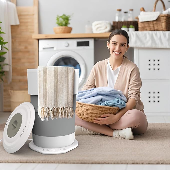 Flyisland Towel Warmers 21L, Towels Warmer Bucket for Bathroom with Timer, Towel Heater,Auto Shut Off,White Elephant Gifts
