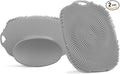 2 PCS Face Scrubber, Soft Silicone Face Exfoliator with Suction Cup for Man and Women Deep Skin Clean, Gentle Facial Cleaning Brush Suitable for All Sensitive Skin(Gray)