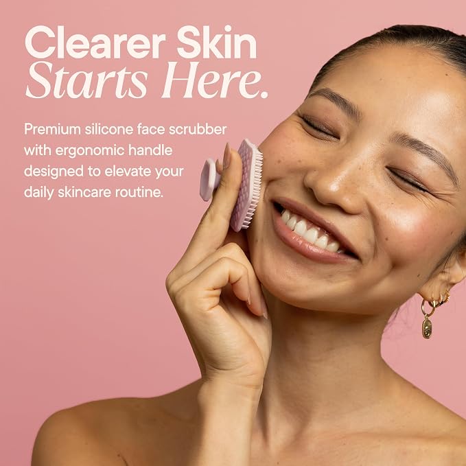 TOOLETRIES Silicone Face Scrubber, Facial Cleansing Brush - Blossom | Gentle facial exfoliator for deep pore cleansing, dead skin removal and a soft, refreshing massage.