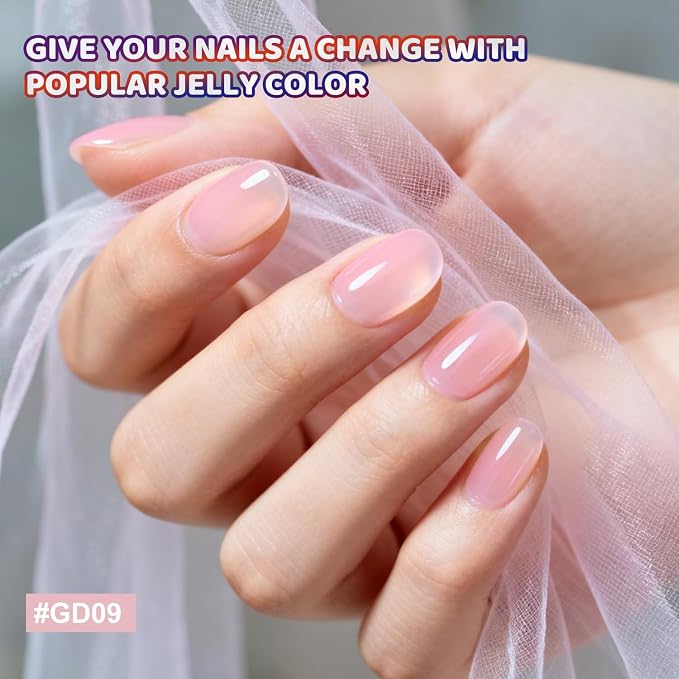 JODSONE 36Pcs Gel Nail Polish Kit with U V Light Crystal Transparent Classic Color 4 Functional Gel for All Seasons