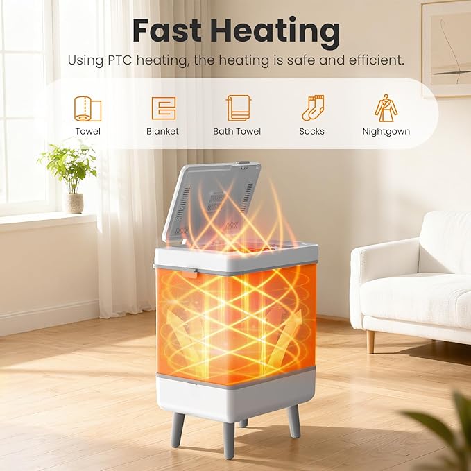 Electactic Towel Warmer for Bathroom, 35L Dryer & Heating 2 in 1 Large Towel Warmer Bucket with Aromatherapy, Temperature & Timer, Foldable Storage, Fits 3 45"x70" Towels and Blankets, Auto Shut Off
