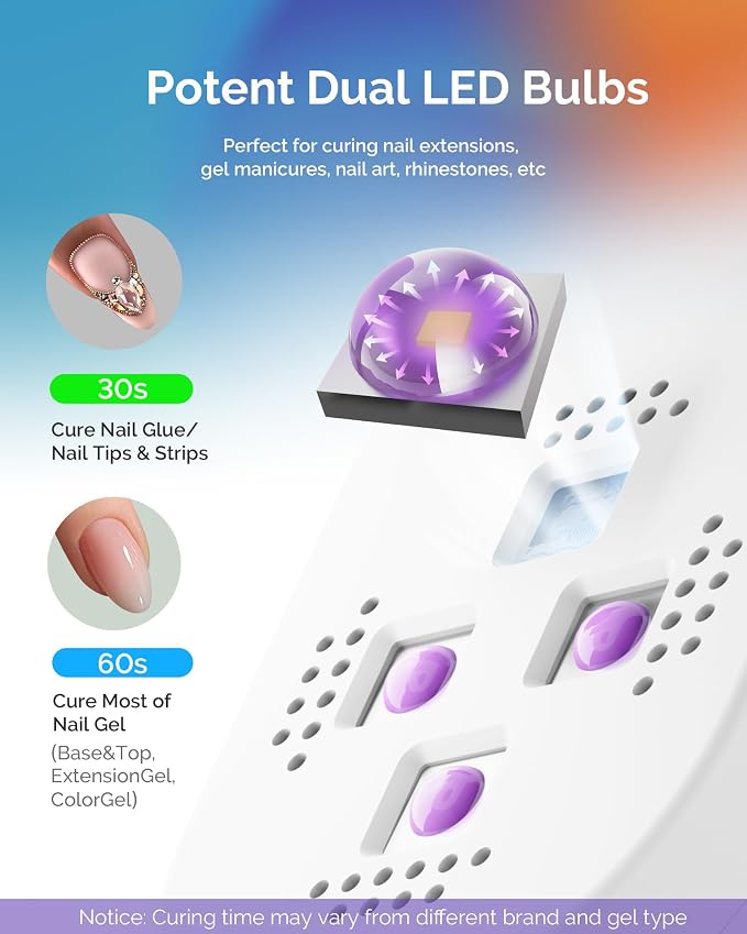 MelodySusie Mini UV Nail Lamp P-ART04G for Single-Finger Quick Touch-Ups | Cordless, Smart Sensor, 30s/60s Timer, Hands-Free Flash Cure Rhinestone Glue, Gel-X, 600mAh Battery