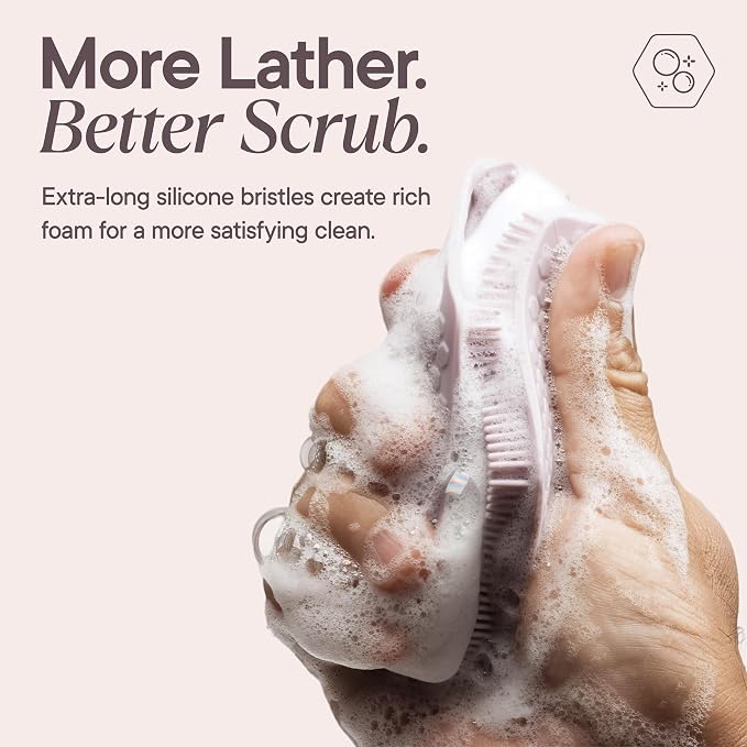 TOOLETRIES Silicone Body Scrubber 2.0, Loofah Alternative - Blossom | Gentle exfoliating shower scrubber that's quick drying, hygienic and longer lasting than traditional loofahs.