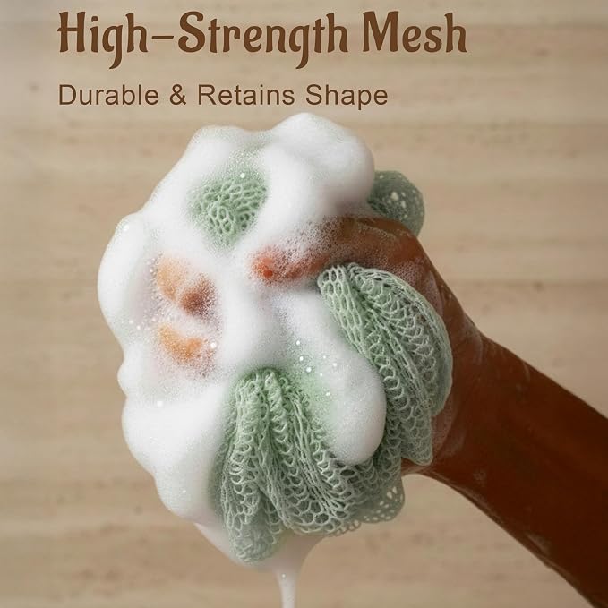 Yiclick African Net Sponge Authentic with Knots - Exfoliating Washcloth Towel, Back Scrubber for Shower Bath, Exfoliating Body Scrubber Exfoliator, African Rags Wash Cloth Loofah Lufa Sponge