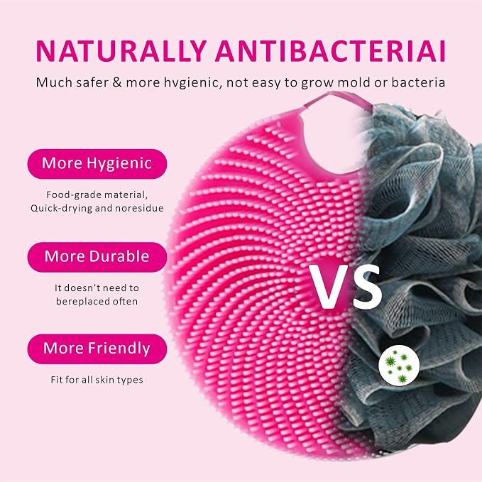 Soft Silicone Face Scrubber with Body Scrubber for Shower Gentle Exfoliating-Facial Exfoliator Scrubber Brushes for Sensitive Skin Deep Cleansing- Gift Women Men Skin Care Tool