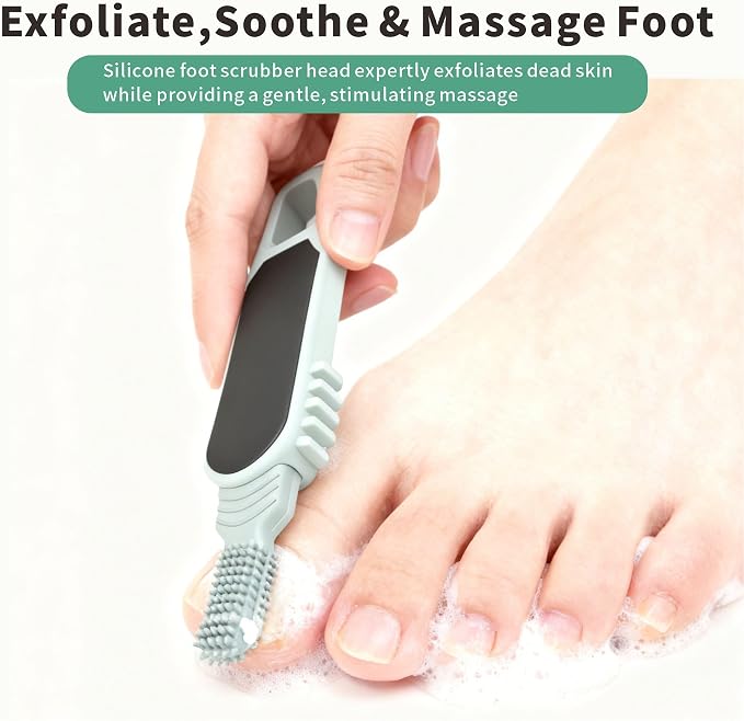 Toe Cleaning Brush,Foot Scrubber in Shower, Multi-Functional Silicone Gap Brushes Between Toes Cleaner Soft Feet Care Scrub Silicone Foot Callus Remover for Men Women Dead Skin Cracked Heels, 1PCS