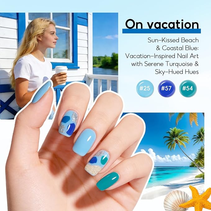 Peacecolor 26PCs Gel Nail Polish Set ,Spring Colors Gel Polish Kit with 5Pcs Glossy/Matte/Glitter Top Base Coat Nude Pink White Green Red Blue Soak Off Gel Manicure Kit Gifts for Women DIY