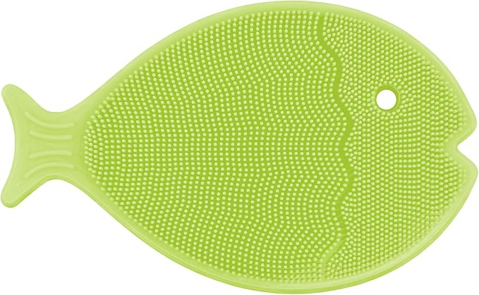 Innobaby Bathin Smart Silicone Cradle Cap Brush for Baby, Essential for Dry Skin & Eczema, Gentle Scrubber & Exfoliator with Suction Handle, Quick Dry Food Grade Silicone, Green