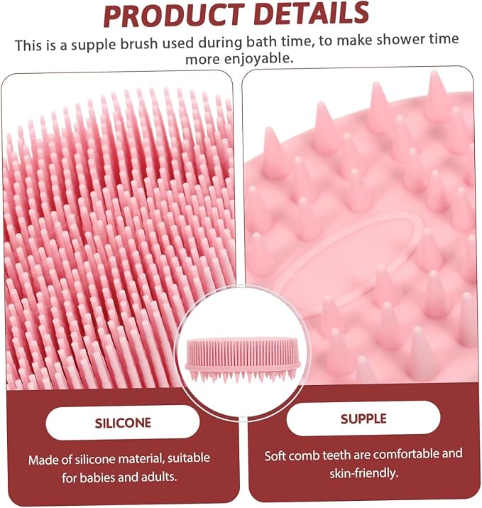 Silicone Body Cleansing Brush, Gentle Exfoliating Brush for Scalp Massage and Deep Cleansing, Suitable for Men, Women, and Children, All Skin Types, 1-Piece Set (Orange)