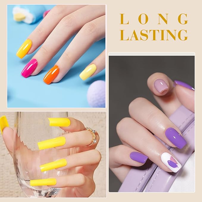 CANNI 9ML Gel Nail Polish Set, 6 Rainbow Shades UV LED Soak Off Gel Polish | Smooth Application • Highly Pigmented • Glossy Finish • Long-Lasting Wear • Nail Art • Salon DIY Manicure • Easy Application