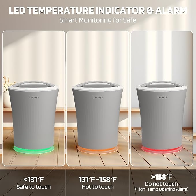 Lagute 20L Towel Warmer for Bathroom, 3-Level Timer, Warning Alarm & RGB Light, Auto Shut-Off, Heated Bucket for Bathrobe, Blanket, 40 '' x 70'' Towels, Gray
