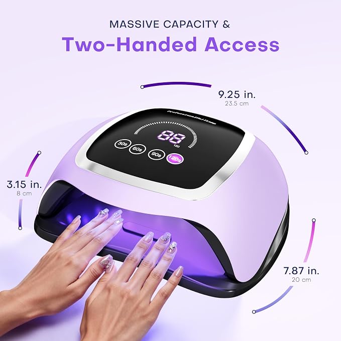 UV Nail Lamp, 180W LED Nail Dryer for Gel Polish, Touch Screen, 42 Beads | Auto Sensor Curing Light with LCD Display and 4 Timer Settings, Fast, Even Curing for Salon Use and Home DIY Manicure