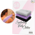 S&T INC. Back Scrubber for Shower, 3 Pack, 11.8" x 35.4", Assorted Colors | Long, Exfoliating Towel for Skin Care, Create Rich Lather for Cleansing, For Bath and Shower
