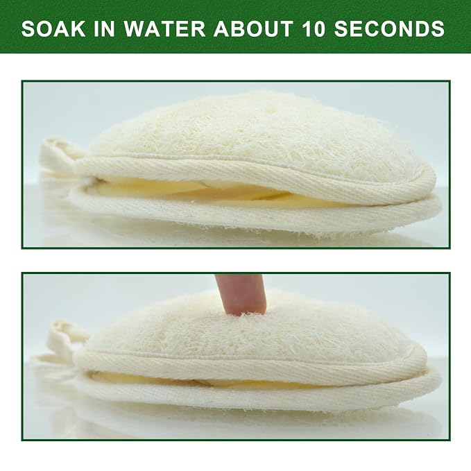 Natural Loofah Exfoliating Body Scrubber, Made with Natural Shower Loofah Sponge for Men and Women’s SPA (Pack of 2)