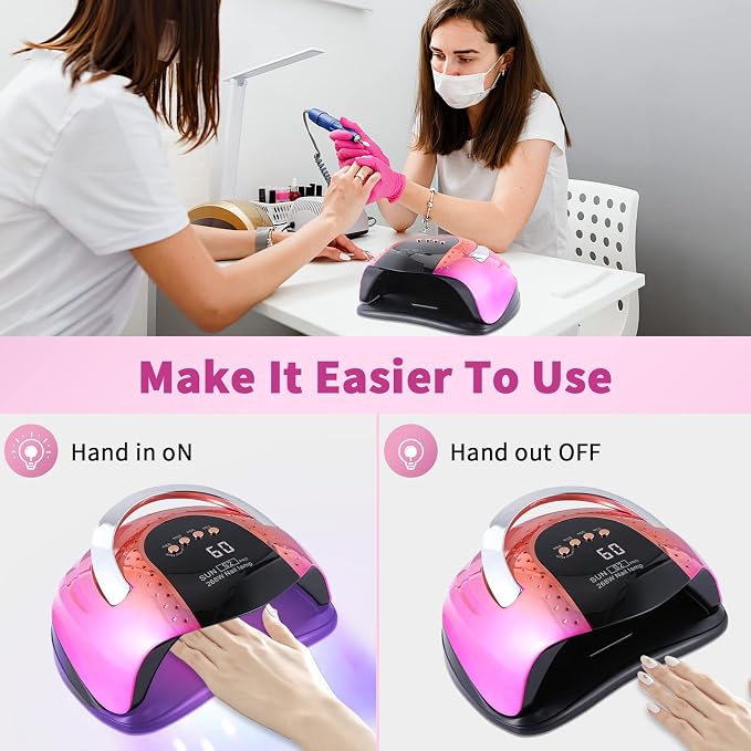 268W UV LED Nail Lamp | Fast Curing, 57Pcs Lamp Beads, 4 Timers