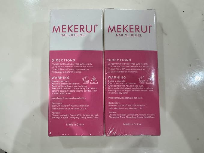 MEKERUI Nail Glue Gel 2 Pack – Super Strong Press On Nail Glue, Air Dry in 7 Seconds, No UV Lamp Needed, Thick Gel Formula for Long-Lasting False & Press-On Nails