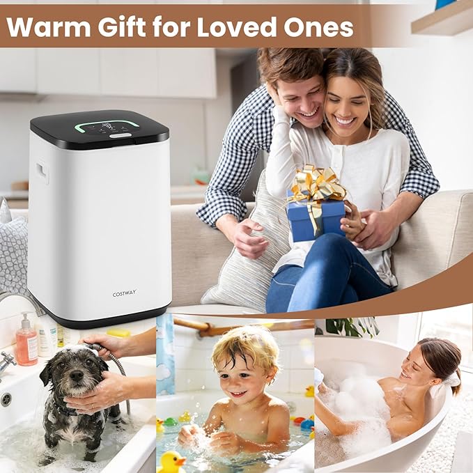 COSTWAY 23L Towel Warmer Bucket, Large Hot Towel Heater with Rapid Heating, Adjustable Timer, Child Lock, Fragrance Holder & Overheat Protection, Perfect for Bathroom, Home Use &Spa