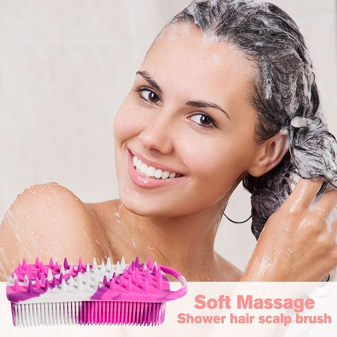 2PCS Silicone Body Scrubber, Loofah for Women, Shower Cleaner Scrub Brush | Gentle Exfoliating Shower Bath Brush, Rubber Body Wash Deep Cleaning & Exfoliator & Massage, Travel-Friendly for Bathroom