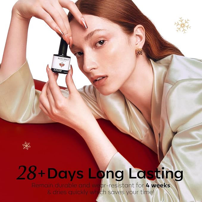 modelones Cat Eye Gel Nail Polish Set Glitter Red Blue Dark Green Christmas